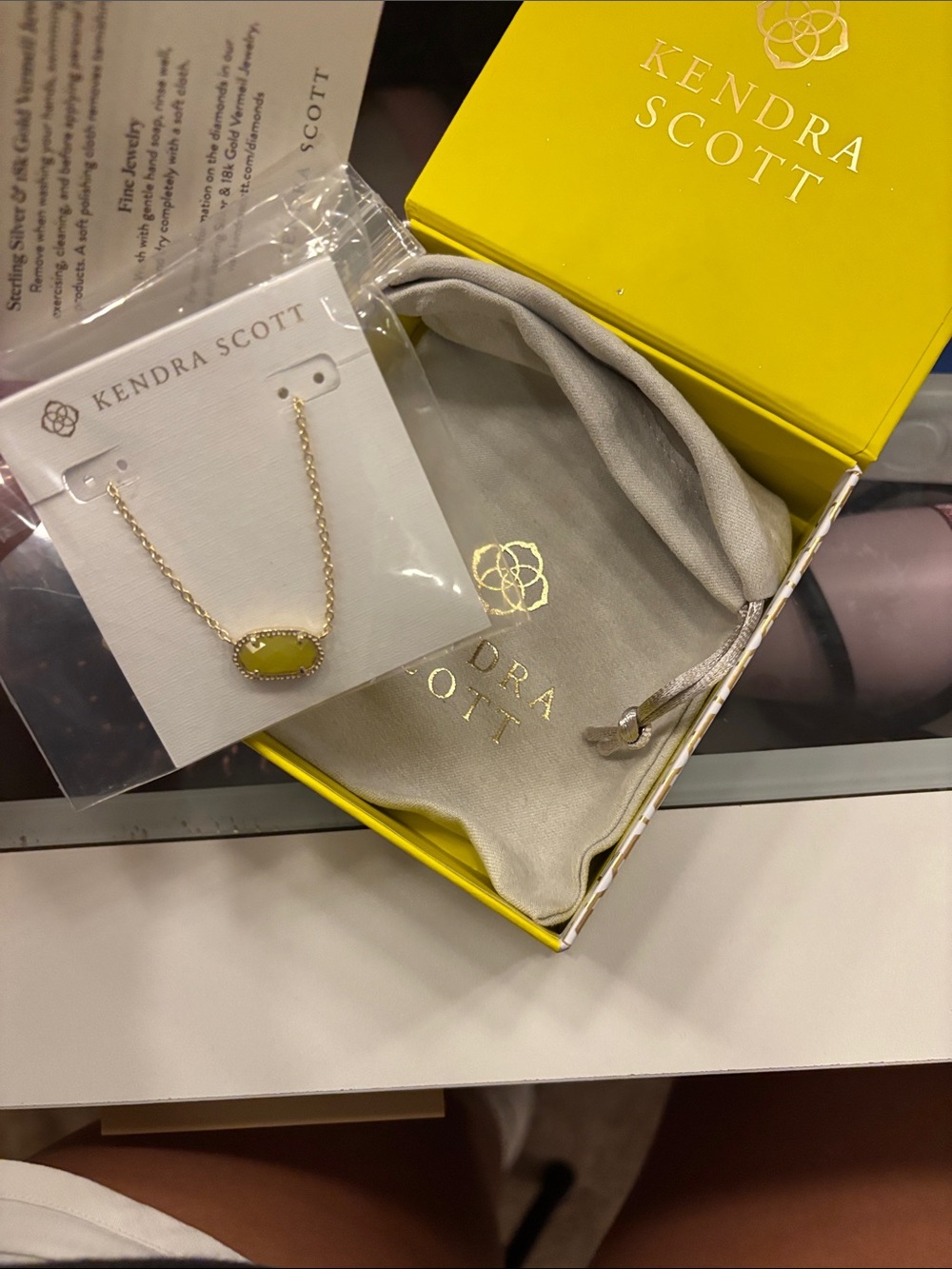 Kendra Scott Gold Necklace with Yellow Stone - Picture 2 of 2